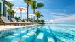 beautiful pool in a hotel on a paradise island in summer in high resolution