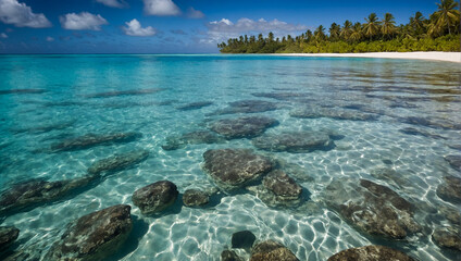 Wall Mural - South Pacific Tropical Island Water 