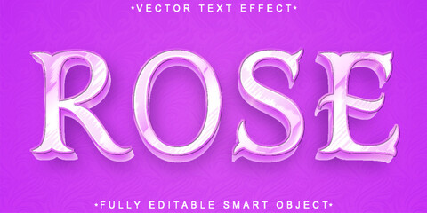 Canvas Print - Pink Elegant Shiny Rose Vector Fully Editable Smart Object Text Effect