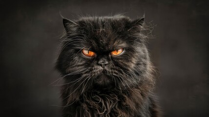 Studio portrait of an Evil cat looking mean