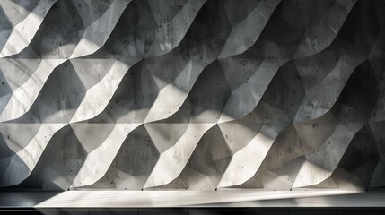 Leinwandbilder - This image captures the serene play of light and shadow on a textured concrete wall, creating a wavy pattern