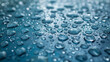 Water Drops on Blue Surface.
