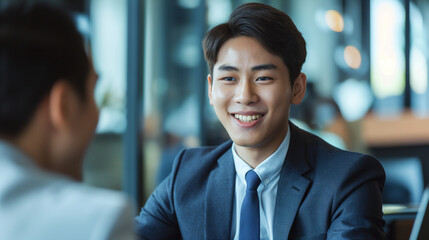 portrait of an Asian man in business clothes