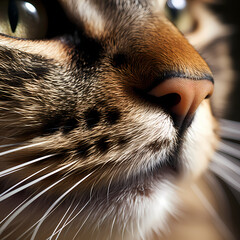 Wall Mural - A close-up of a cats whiskers and nose.