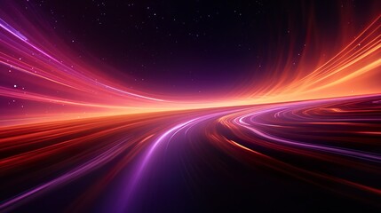 Wall Mural - A mesmerizing scene of radiant cosmic light streams flowing across a starry space backdrop, symbolizing motion and energy