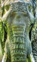 Poster - A close up of an elephant's face. Generative AI.