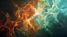 A Cluster Of Fractal Shapes Pulsating With Dynamic Energy   AI Generated Illustration