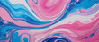 Artistic abstract background. Acrylic blue and pink pour painting with fluid patterns in vibrant shades