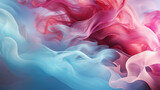 Fototapeta Storczyk - Dreamy pastel teal and pink smoke on abstract background. Cloud and fog. Glowing color steam wallpaper