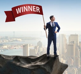 Wall Mural - Businessman in winner business concept