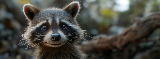 Wall Mural - little raccoon. created with generative ai.