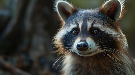 Wall Mural - little raccoon. created with generative ai.
