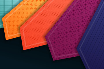 Wall Mural - 3d modern abstract presentation background with coorful paper cut background with diagonal pattern. 