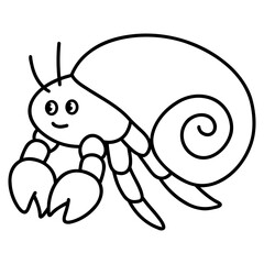 Sticker - hermit crab animal coloring book