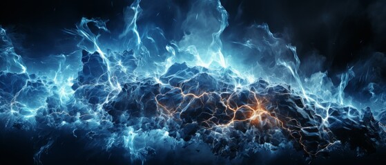 Canvas Print - Lightning, transparent black background, mocap motion capture