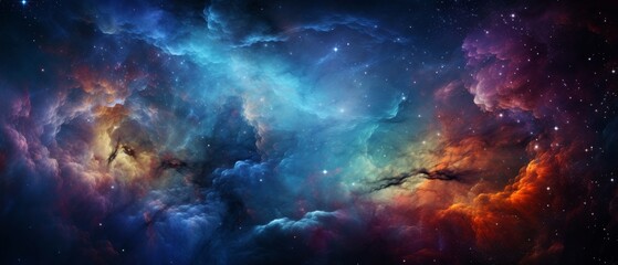 Wall Mural - vibrant image of outer space, an exploding nebula, galaxies twinkling in the background