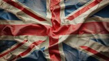 Fototapeta Las - The United Kingdom flag fluttering in the wind.

