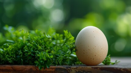 Wall Mural - Beitzah (roasted egg): Symbolizes spring and the cycle of life. Karpas (green vegetable): Symbolizes spring and rebirth. Often parsley is used