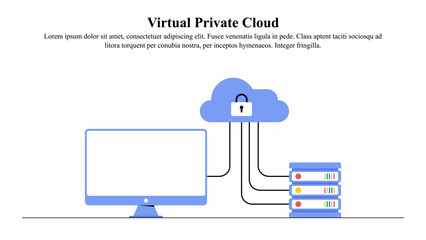 Illustration concept of virtual private cloud.