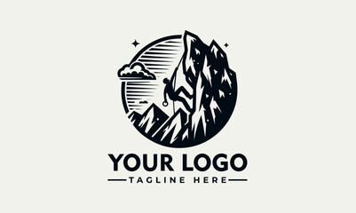 rock mountain climbing vector logo design Vintage Adventure Mountain climbing logo vector for climbing Lover