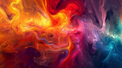 Wall Mural - A mesmerizing display of colorful abstract heat signatures creates a dynamic thermal explosion.