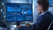 © KerXing - A businessman analyzing financial charts and graphs on a computer screen