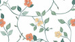 Delicate Floral Vine Illustration on White
