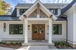 Cozy home entrance with wooden elements and greenery