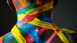 Ribbons of lines decorating the body like scars of triumph showcasing the journey of selflove and acceptance. .