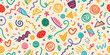 © Wasi - Fun Colorful Line Doodle Seamless Pattern Creative Abstract Artistic Background Design Graphic Hand Drawn Sketchy Simple Stylish Modern Contemporary