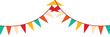 Carnival garland with flags. Decorative colorful party pennants for birthday celebration, festival and fair decoration. Bunting garland decoration illustration on white background in eps 10.