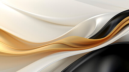 Wall Mural - Digital technology white black ivory geometric curve abstract poster web page PPT background