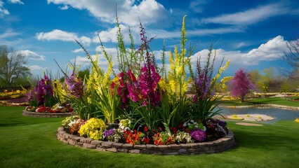 Wall Mural - beautiful spring flowers in the garden