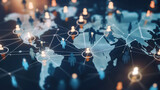 Fototapeta  - digital worldwide map global business network concept 
