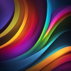 Wall Mural - Stylish rainbow background and texture. Abstract Rainbow Curved Lines Waves on Multi Colored Distorted Rainbow Lines