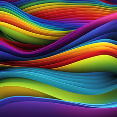 Wall Mural - Stylish rainbow background and texture. Abstract Rainbow Curved Lines Waves on Multi Colored Distorted Rainbow Lines