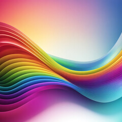 Wall Mural - Stylish rainbow background and texture. Abstract Rainbow Curved Lines Waves on Multi Colored Distorted Rainbow Lines