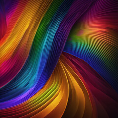 Wall Mural - Stylish rainbow background and texture. Abstract Rainbow Curved Lines Waves on Multi Colored Distorted Rainbow Lines