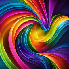 Wall Mural - Stylish rainbow background and texture. Abstract Rainbow Curved Lines Waves on Multi Colored Distorted Rainbow Lines