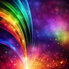 Wall Mural - Stylish rainbow background and texture. Abstract Rainbow Curved Lines Waves on Multi Colored Distorted Rainbow Lines