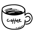 Coffee Cup Doodle Drawing Vector Illustration Icon