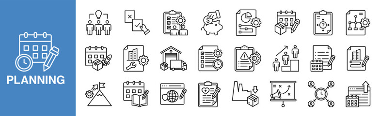 Wall Mural - Planning Icon Set