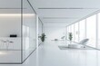 © Sergej Gerasimov - Modern office interior design with stylish glass partition and elegant white flooring