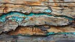 Close-up view of a piece of wood with blue paint on it. Wallpaper. Background.
