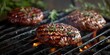 Sizzling Fitness Focused Turkey Burgers on the Grill with Ample Copy Space