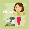 Woman drinking cold drinks for detox