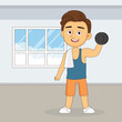 Young Man Exercising At Home