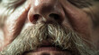 A close-up view of a man with a full beard and distinguished mustache, showcasing his facial hair in intricate detail