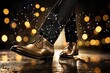 Rhythmic tap dancer showcasing fancy shoes