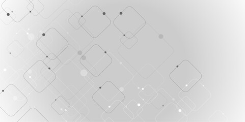 vector background abstract technology communication data Science. Grey graphic background dots with connections technologies and sharing data as abstract concept. 